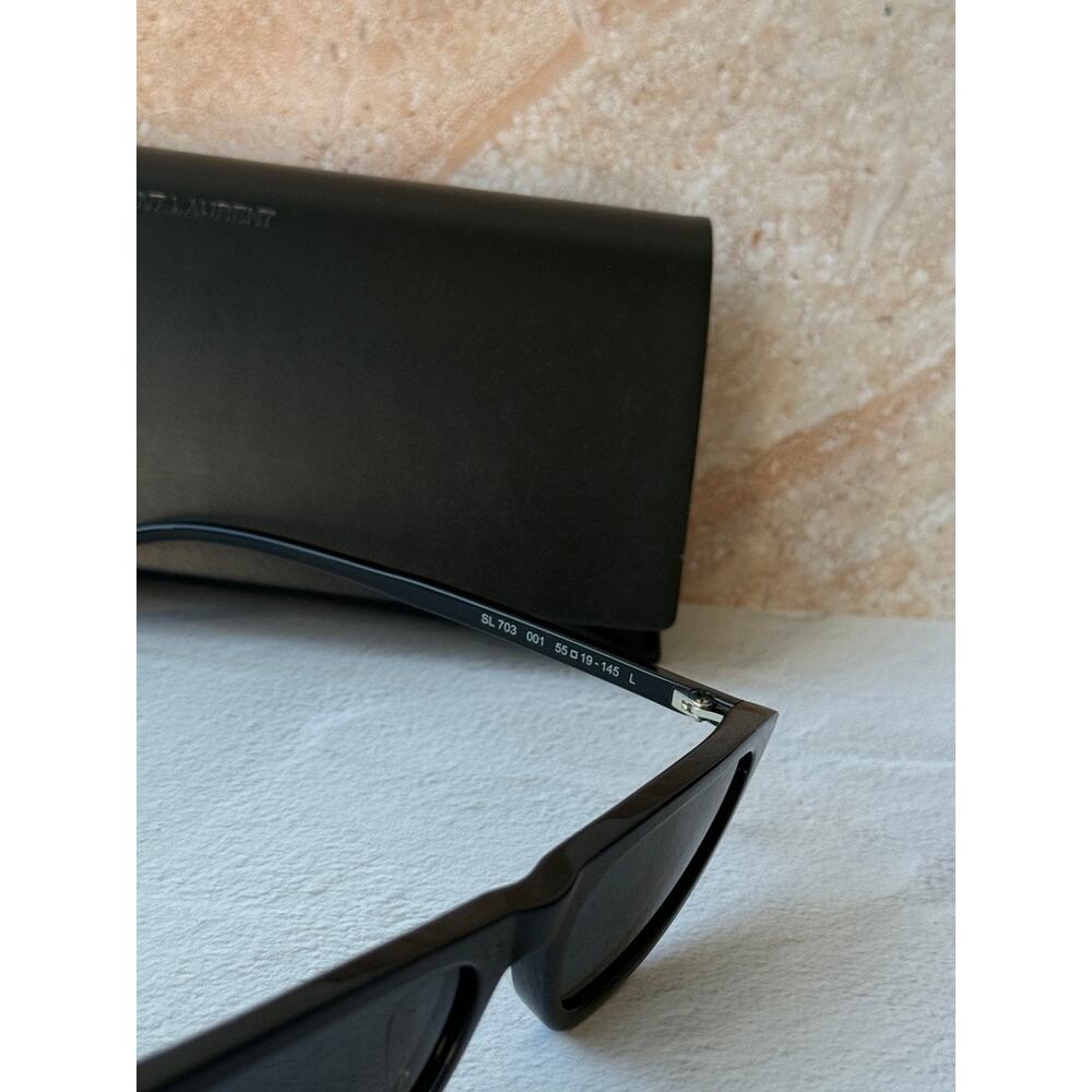 NEW Saint Laurent SL703 Black Slim Cat Eye Sunglasses - Picture 6 of 6